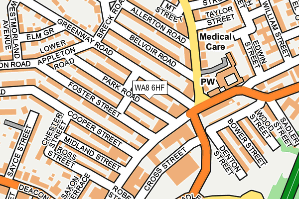 WA8 6HF map - OS OpenMap – Local (Ordnance Survey)