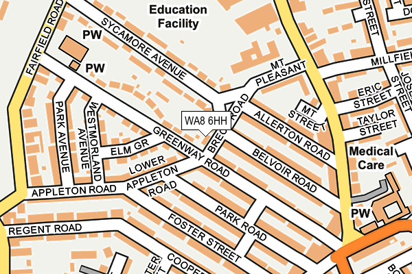 WA8 6HH map - OS OpenMap – Local (Ordnance Survey)