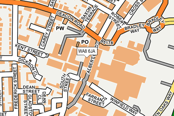 WA8 6JA map - OS OpenMap – Local (Ordnance Survey)