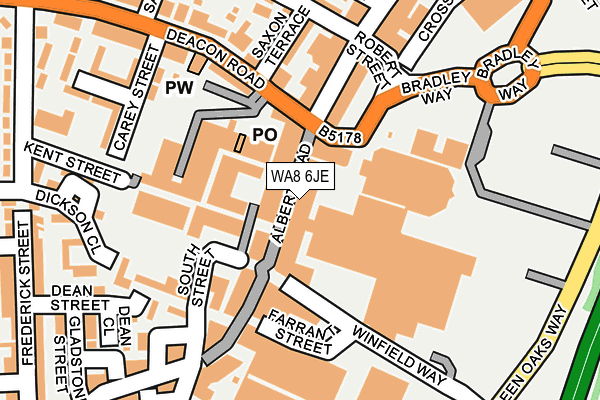 WA8 6JE map - OS OpenMap – Local (Ordnance Survey)