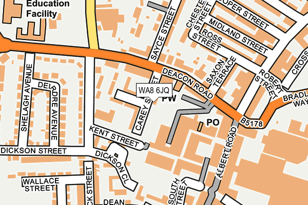 WA8 6JQ map - OS OpenMap – Local (Ordnance Survey)