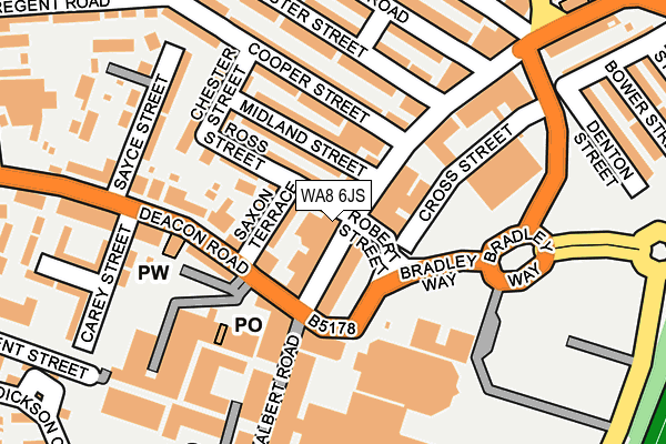 WA8 6JS map - OS OpenMap – Local (Ordnance Survey)