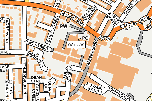WA8 6JW map - OS OpenMap – Local (Ordnance Survey)