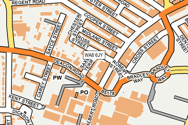 WA8 6JY map - OS OpenMap – Local (Ordnance Survey)