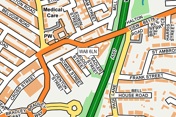 WA8 6LN map - OS OpenMap – Local (Ordnance Survey)