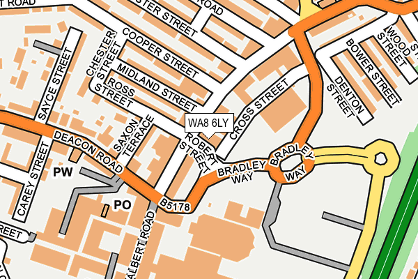 WA8 6LY map - OS OpenMap – Local (Ordnance Survey)
