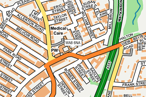 WA8 6NA map - OS OpenMap – Local (Ordnance Survey)