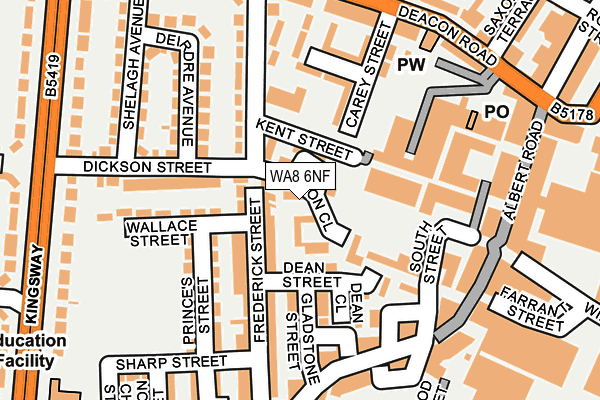 WA8 6NF map - OS OpenMap – Local (Ordnance Survey)