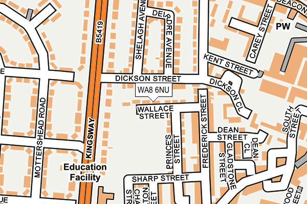 WA8 6NU map - OS OpenMap – Local (Ordnance Survey)