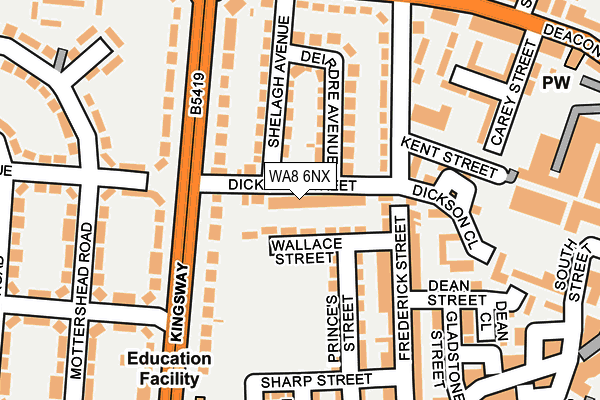 WA8 6NX map - OS OpenMap – Local (Ordnance Survey)