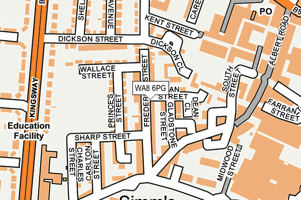 WA8 6PG map - OS OpenMap – Local (Ordnance Survey)