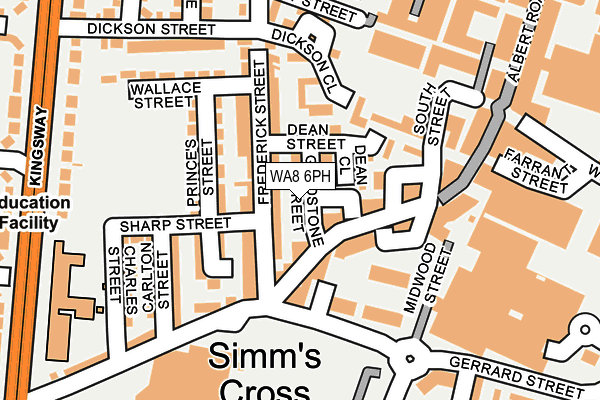 WA8 6PH map - OS OpenMap – Local (Ordnance Survey)