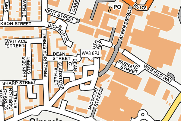WA8 6PJ map - OS OpenMap – Local (Ordnance Survey)