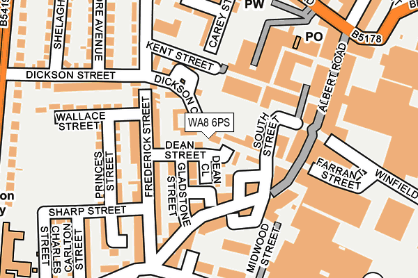 WA8 6PS map - OS OpenMap – Local (Ordnance Survey)