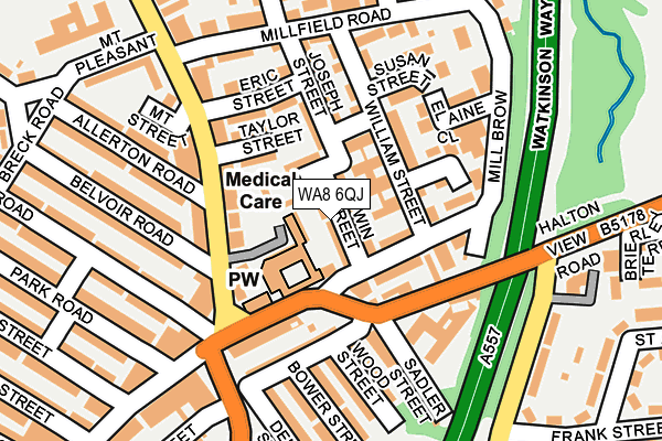 WA8 6QJ map - OS OpenMap – Local (Ordnance Survey)