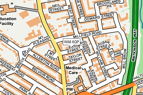 WA8 6QP map - OS OpenMap – Local (Ordnance Survey)