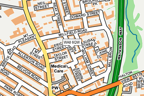WA8 6QW map - OS OpenMap – Local (Ordnance Survey)
