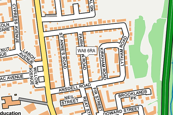 WA8 6RA map - OS OpenMap – Local (Ordnance Survey)
