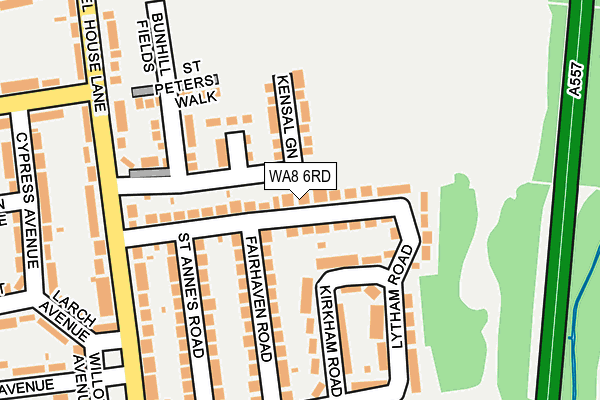WA8 6RD map - OS OpenMap – Local (Ordnance Survey)