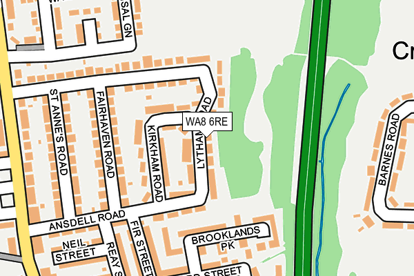 WA8 6RE map - OS OpenMap – Local (Ordnance Survey)