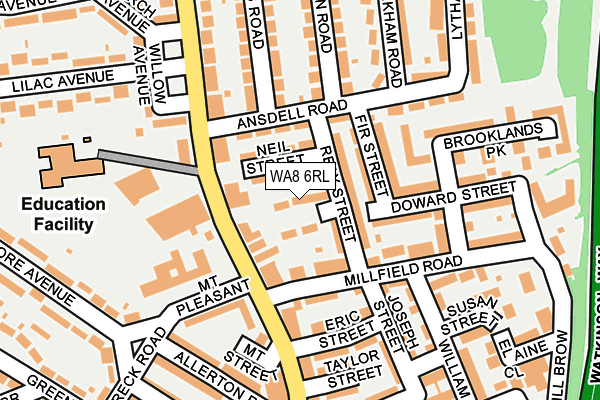WA8 6RL map - OS OpenMap – Local (Ordnance Survey)