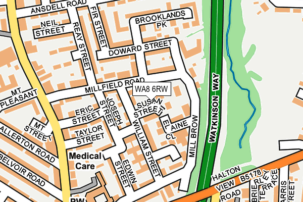 WA8 6RW map - OS OpenMap – Local (Ordnance Survey)