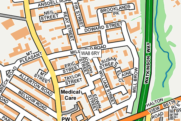 WA8 6RY map - OS OpenMap – Local (Ordnance Survey)