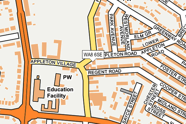 WA8 6SE map - OS OpenMap – Local (Ordnance Survey)