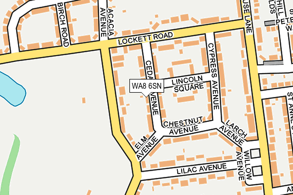 WA8 6SN map - OS OpenMap – Local (Ordnance Survey)