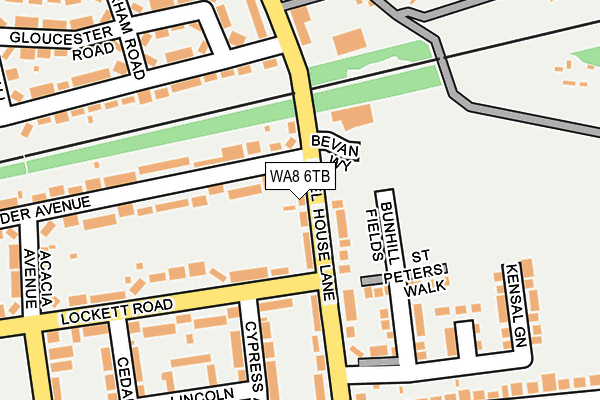 WA8 6TB map - OS OpenMap – Local (Ordnance Survey)