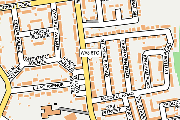 WA8 6TG map - OS OpenMap – Local (Ordnance Survey)