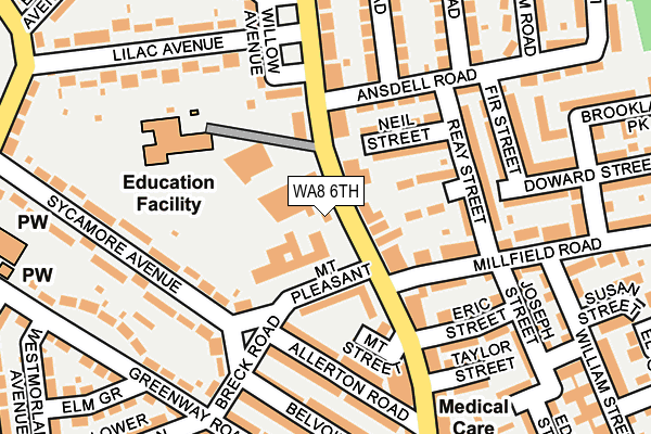 WA8 6TH map - OS OpenMap – Local (Ordnance Survey)