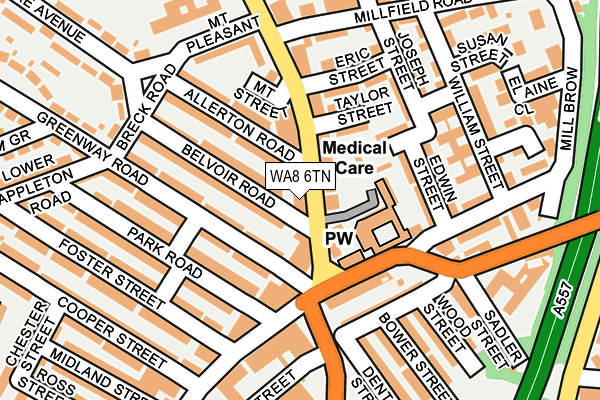 WA8 6TN map - OS OpenMap – Local (Ordnance Survey)