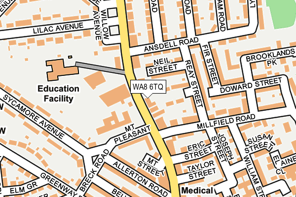 WA8 6TQ map - OS OpenMap – Local (Ordnance Survey)