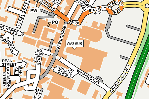 WA8 6UB map - OS OpenMap – Local (Ordnance Survey)