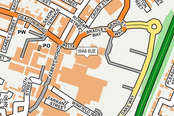 WA8 6UE map - OS OpenMap – Local (Ordnance Survey)