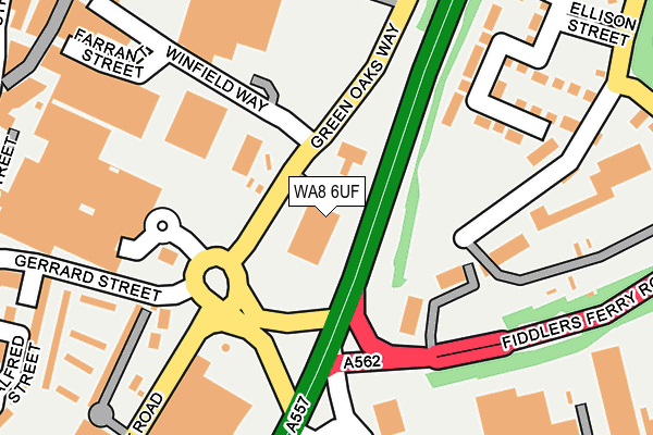 WA8 6UF map - OS OpenMap – Local (Ordnance Survey)