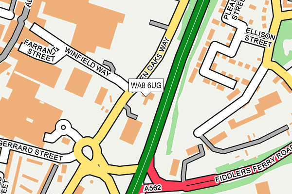 WA8 6UG map - OS OpenMap – Local (Ordnance Survey)