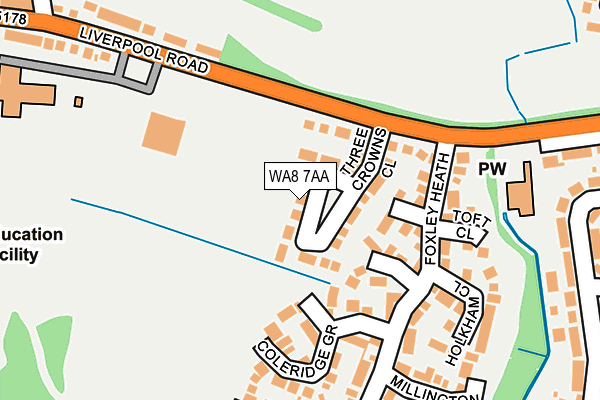 WA8 7AA map - OS OpenMap – Local (Ordnance Survey)