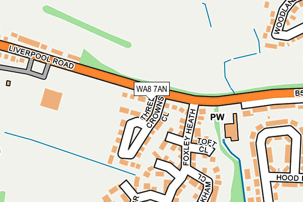 WA8 7AN map - OS OpenMap – Local (Ordnance Survey)