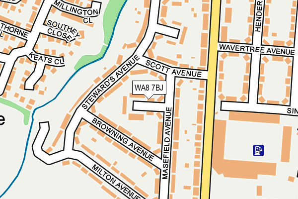 WA8 7BJ map - OS OpenMap – Local (Ordnance Survey)