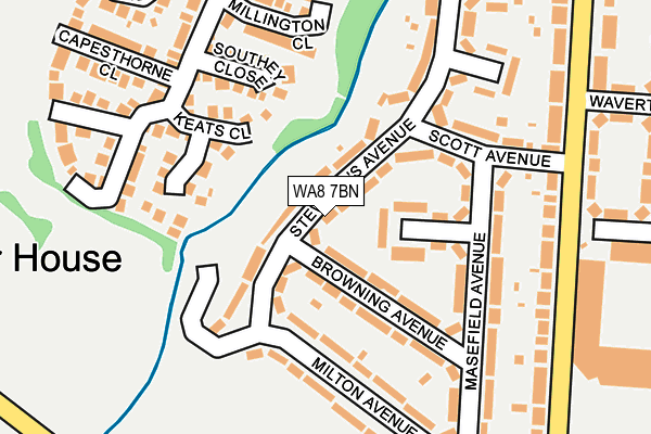 WA8 7BN map - OS OpenMap – Local (Ordnance Survey)