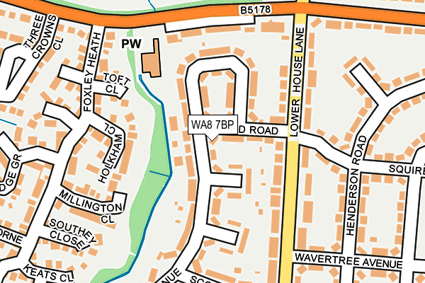 WA8 7BP map - OS OpenMap – Local (Ordnance Survey)