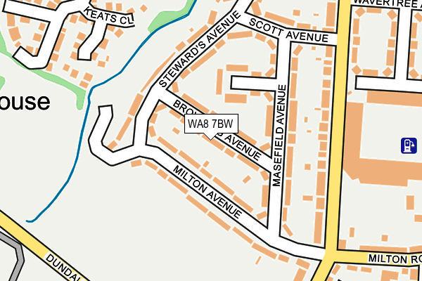WA8 7BW map - OS OpenMap – Local (Ordnance Survey)
