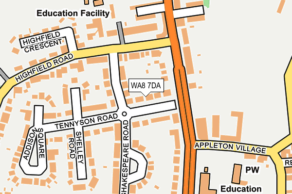 WA8 7DA map - OS OpenMap – Local (Ordnance Survey)