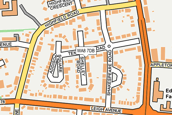 WA8 7DB map - OS OpenMap – Local (Ordnance Survey)