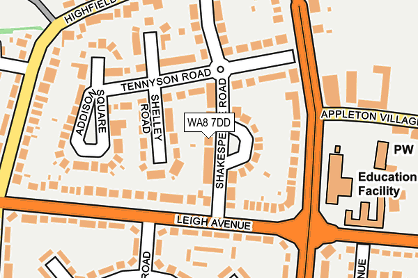 WA8 7DD map - OS OpenMap – Local (Ordnance Survey)