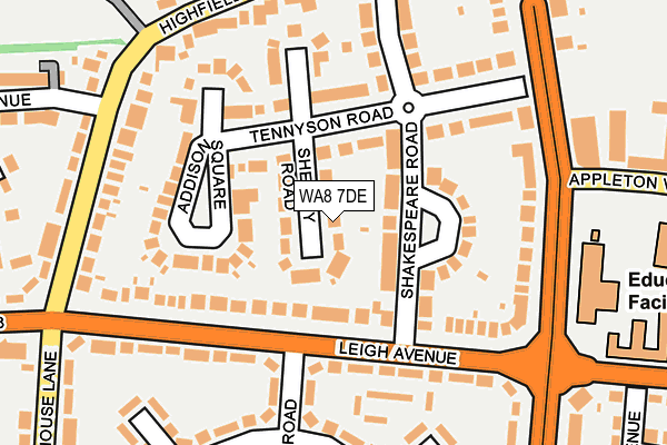 WA8 7DE map - OS OpenMap – Local (Ordnance Survey)