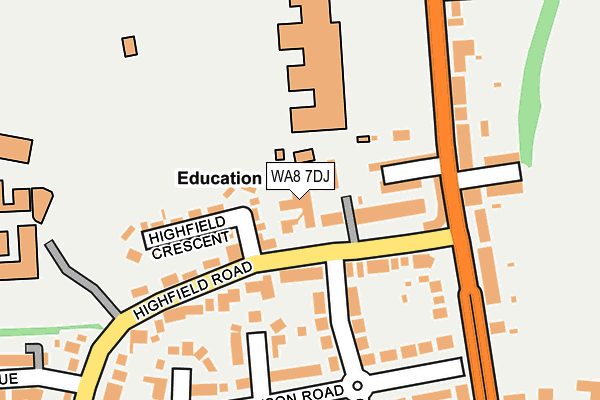WA8 7DJ map - OS OpenMap – Local (Ordnance Survey)