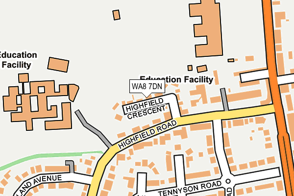 WA8 7DN map - OS OpenMap – Local (Ordnance Survey)